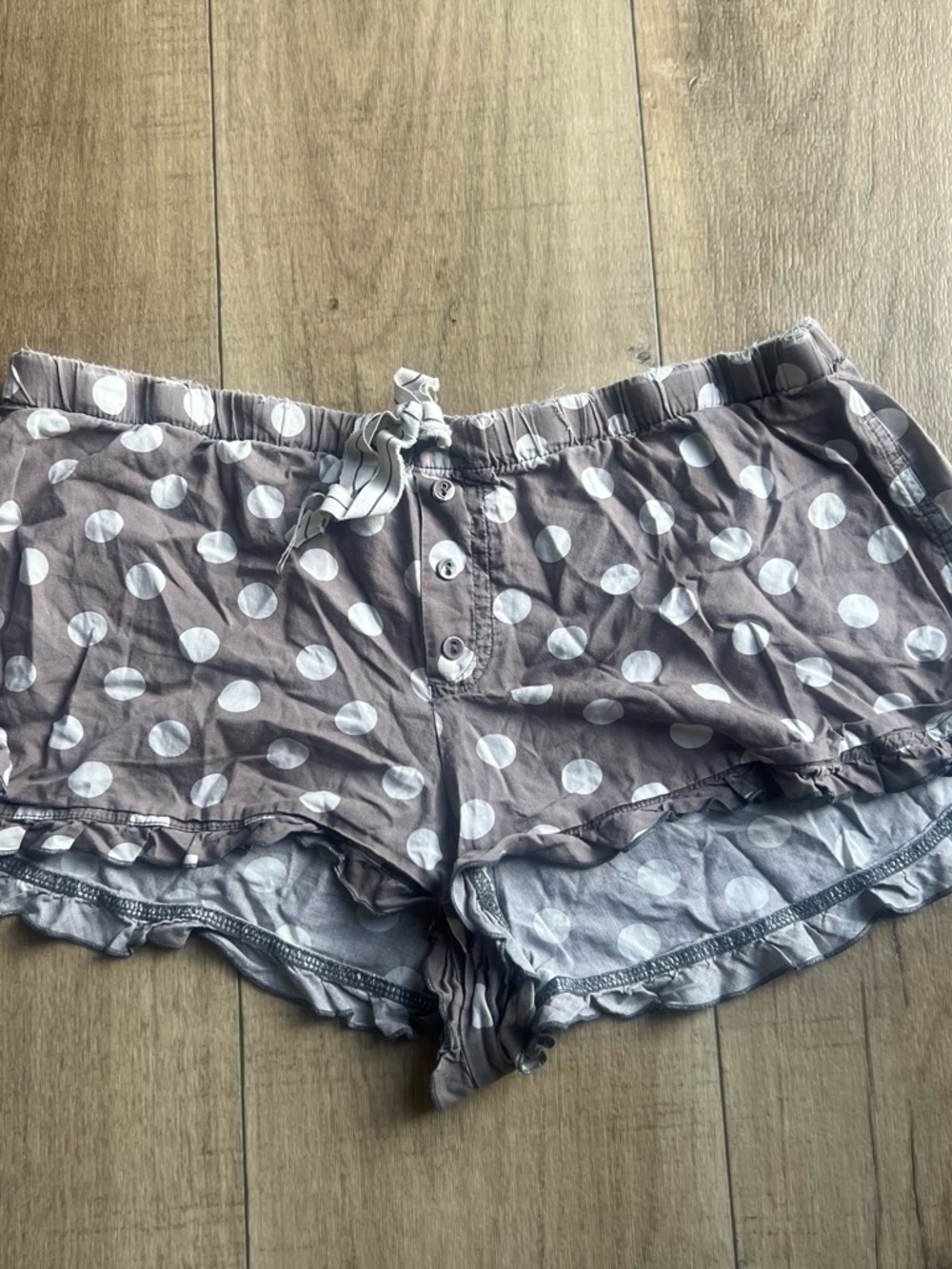 GAP Brown Polka Dot Ruffle Hem Lounge Shorts